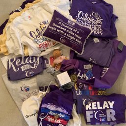 Relay For Life Tshirts, Medals, Pins, Bag, Pillow, 2003-2015