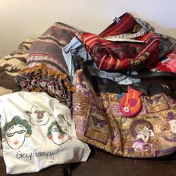 2 Throw Blankets, Travel Bags, Fish Coin Purse, Cayman Islands Tote, 2 Bucket Hats, Old Navy Socks