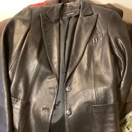 Leather Jacket, Faux Fir Vest, Columbia, Talbots & Totes Raincoats,