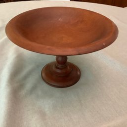 Hand Turned Wood Elevated Bowl, Artist Signed And Dated