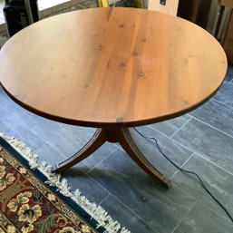 3 Leg Vintage Table With Carved Floral And Ribbon Accents