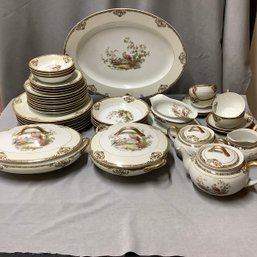 Noritake Chelsea With Birds In Center China Set, Discontinued Pattern, Sought After On Replacements.