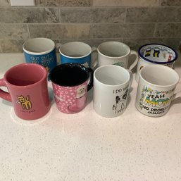 Set Of 8 Mugs, Life Is Good, Cartoon, Cats, Novelty, Dogs And More