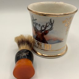 Vintage Shaving Mug And Shaving Brush