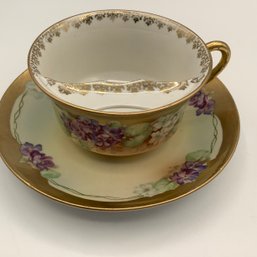 Antique Royal Vienna Mustache Mug And Saucer