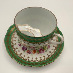 Antique Victoria Austria Mustache Cup And Saucer