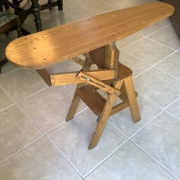 Vintage Oak Chair, Ladder, Ironing Board Combo