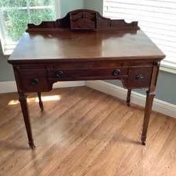 Antique Writing Desk By Luce Manufacturing Co, Letter Holder On Rear Bib, Circa Early 1900s