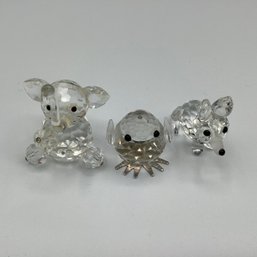 Swarovski Crystal Elephant, Baby Chick And Dog