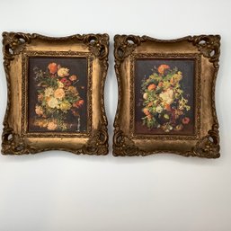 Pair Of Turner Mfg Co Mini Framed Pictures In Ornate Frames