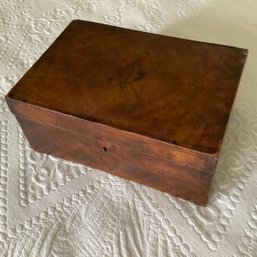 Antique Walnut Jewelry Box With Tray