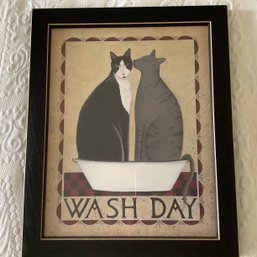 Cat Wash Day Folk Art By Dottie Chase