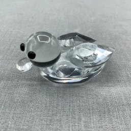 Crystal Duck With Black Eyes