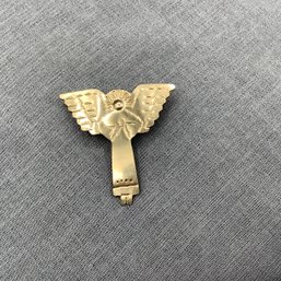 Hand Signed Angel Blessings Gold Tone Tin Pin