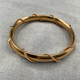 Bangle Bracelet With Full Rope Wrap And Unique Opening