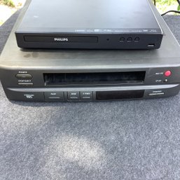 Phillips Wifi BlueRay DVD Player With Remote And Zenith VHS Player And Recorder