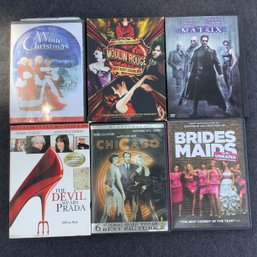 6 DVDs, Moulin Rouge, Matrix, Devil Wears Prada, Chicago, Brides Maid And White Christmas