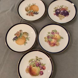 5 JKW Bavaria Echt Kobalt Scharffeuer Fruit Plates