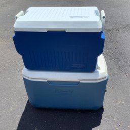 2 Coolers, Coleman And Rubbermaid