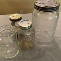 Old Judge Coffee Jar With Original Lid, 3 Vintage Atlas Mason Jars, Special Coffee Scoop/spoon Combo