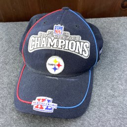 2005 Conference Champions Steelers Hat With Superbowl XL On Bill And The Road To Forty On Back