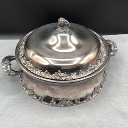 Silver Plate American Rose Pattern Covered Dish