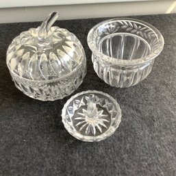 Apple Candy Dish With Lid, Ring Holder And Small Bowl