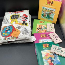 3 Mickey Mouse Books With Tapes, One Book And One Plush Baby Book