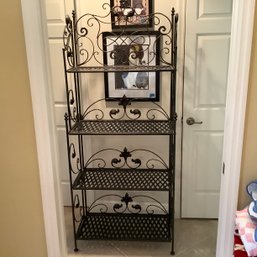 4 Shelf Metal Bakers Rack With Scroll Accents