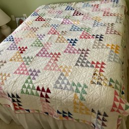 Queen Sized Pyramid Design Quilt