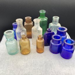Antique & Vtg Bottles, Cobalt, Amber, Green Glass, Antique Medicine Bottles, Early 1900 Kemps Cough Balsam