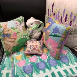 6 Easter Decorations, Pillows, Placemats, Rabbit