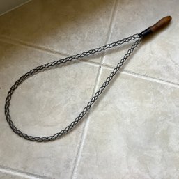 Antique Rug Beater, Wood And Iron, 30 Inch Long