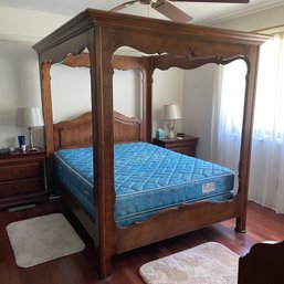 Full Sized Bed With Full Canopy Top, Ethan Allen - Has Hooks To Allow For Drape Top
