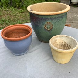 Yellow, Blue And Green Planters