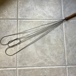 Antique Metal And Wood Rug Beater, 31 Inches Long