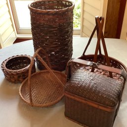 5 Baskets In Various Shapes And Sizes