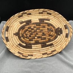 Native American Indian Turtle Weave Shallow Basket