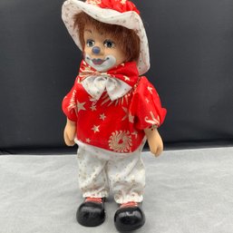 Clown Musical Moving Doll In Full Makeup And Outfit, 12 Inches Tall