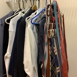 Men's Clothing, Ties, Sport Coat, Dress Shirts, Pants, Robe. Some Still Have Tags