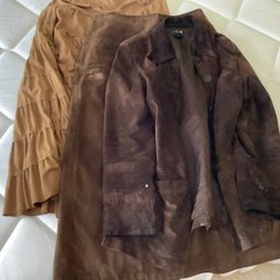 Women's Leather Jacket, Leather Skirt And Southwestern Skirt