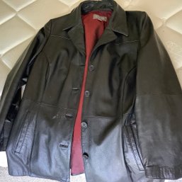 Women's Wilson Leather Sport Coat Style Black Leather Jacket, Size 1X