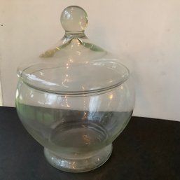 Massive Over 15 Inches Tall Large Lidded Glass Jar