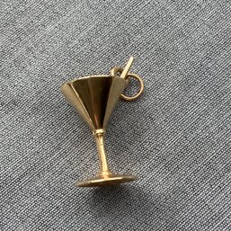 14KT Gold Signed Martini Glass Charm
