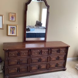 MCM Double Dresser With Mirror By American Of Martinsville