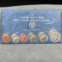 1991 US Mint Proof Set With D And P Mint Marks, Uncirculated Coins
