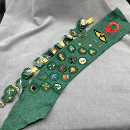 Vintage Girl Scout Sash With Pins, Badges, Patches