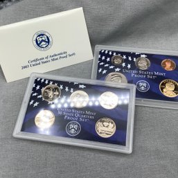 2003 US Mint Proof Set And Proof Quarter Set, Coin Set With Box
