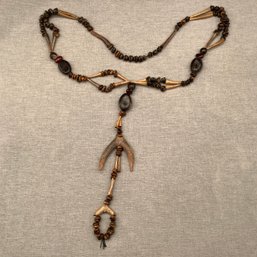 Seed Pod And Antler Tip Necklace