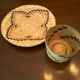 Pair Of Native American Baskets, Pima / Papago Basket